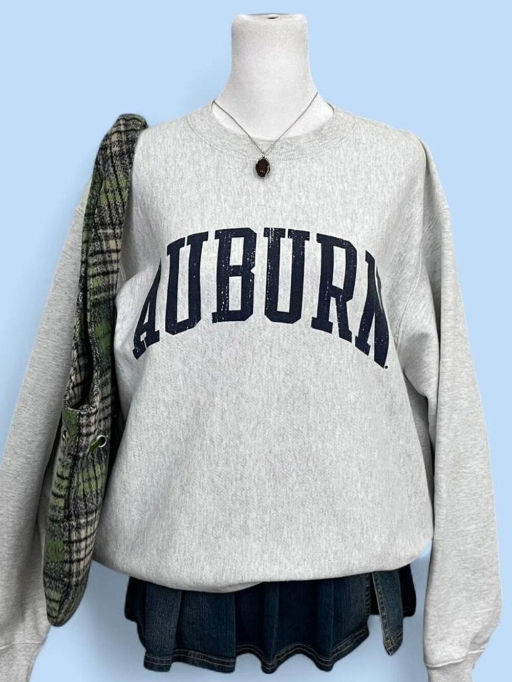 heather gray navy auburn university sweatshirt